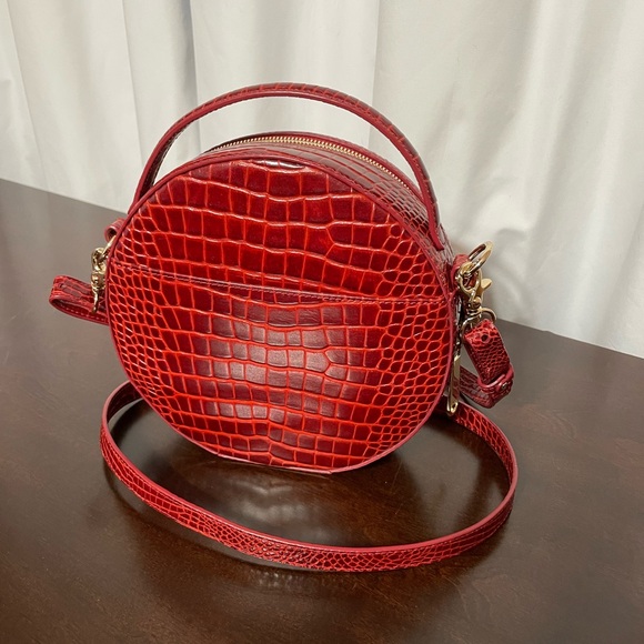 Brahmin Red Crossbody Bag with Adjustable Strap and Unique Shape - Picture 2 of 9